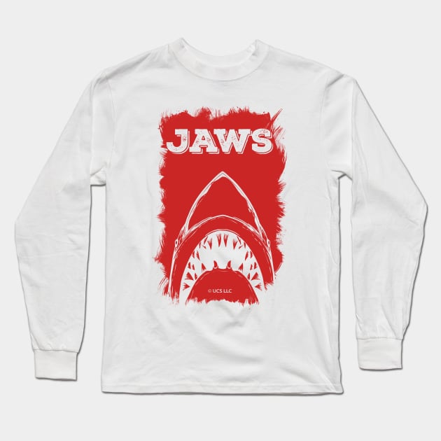 JAWS Abstract RED Minimalistic Fan Art Movie Poster Design Long Sleeve T-Shirt by Naumovski